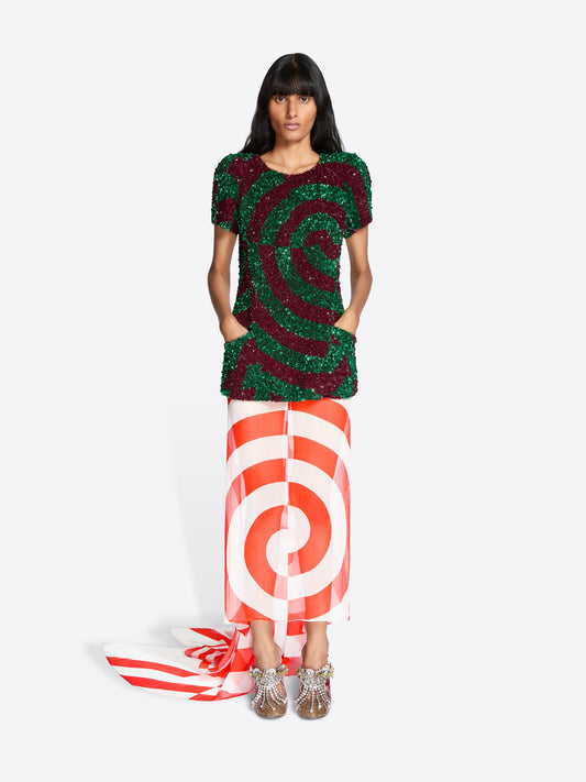 Printed Silk Skirt
