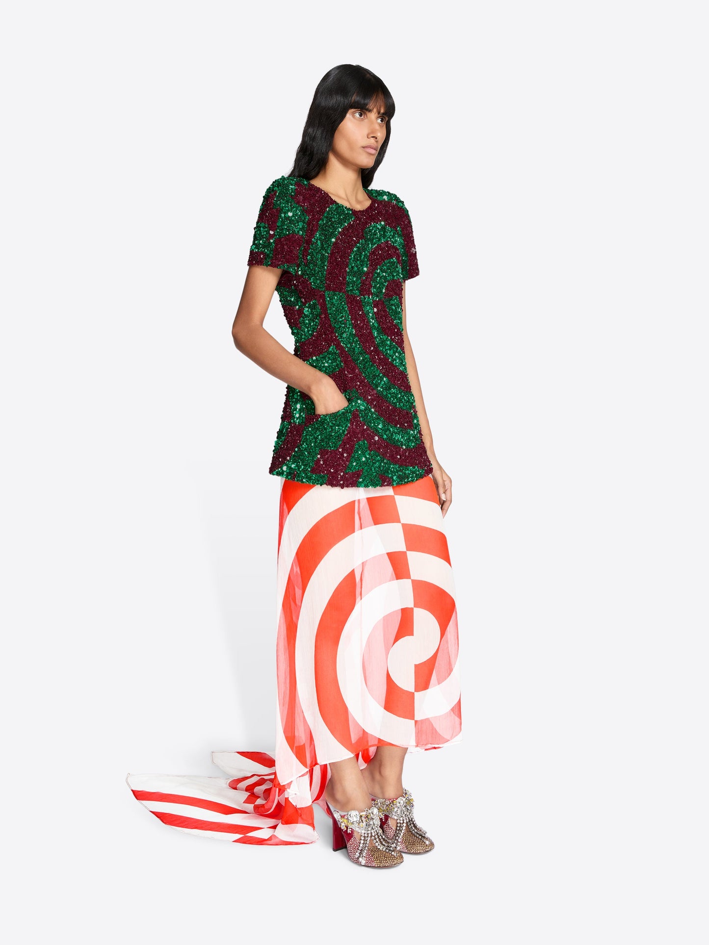 Printed Silk Skirt